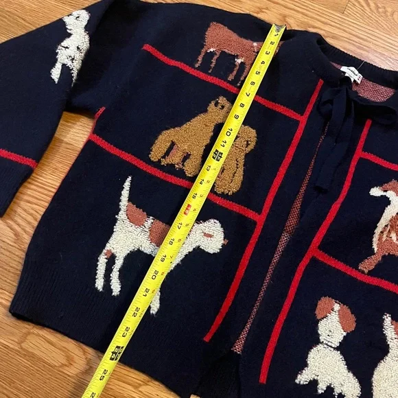 Anthropologie x Maeve Dogs Tie-Front Cardigan Sweater One Size NWOT